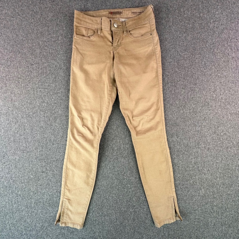 Guess Pants Womens 24 Brittney Skinny Ankle Tan Zipper Hem W31A90D0V20